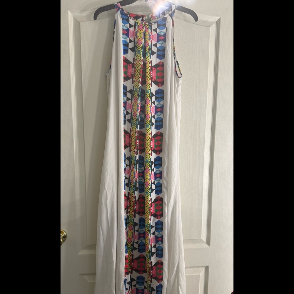 Sleevless halter neck maxi bubble dress with lining